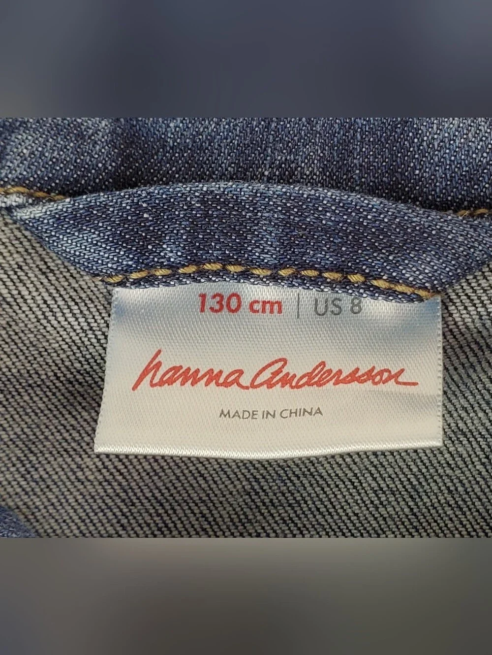 Hanna Andersson Girls Embroidered Flowers Denim Jacket - Size 8 (130 cm) - GUC
